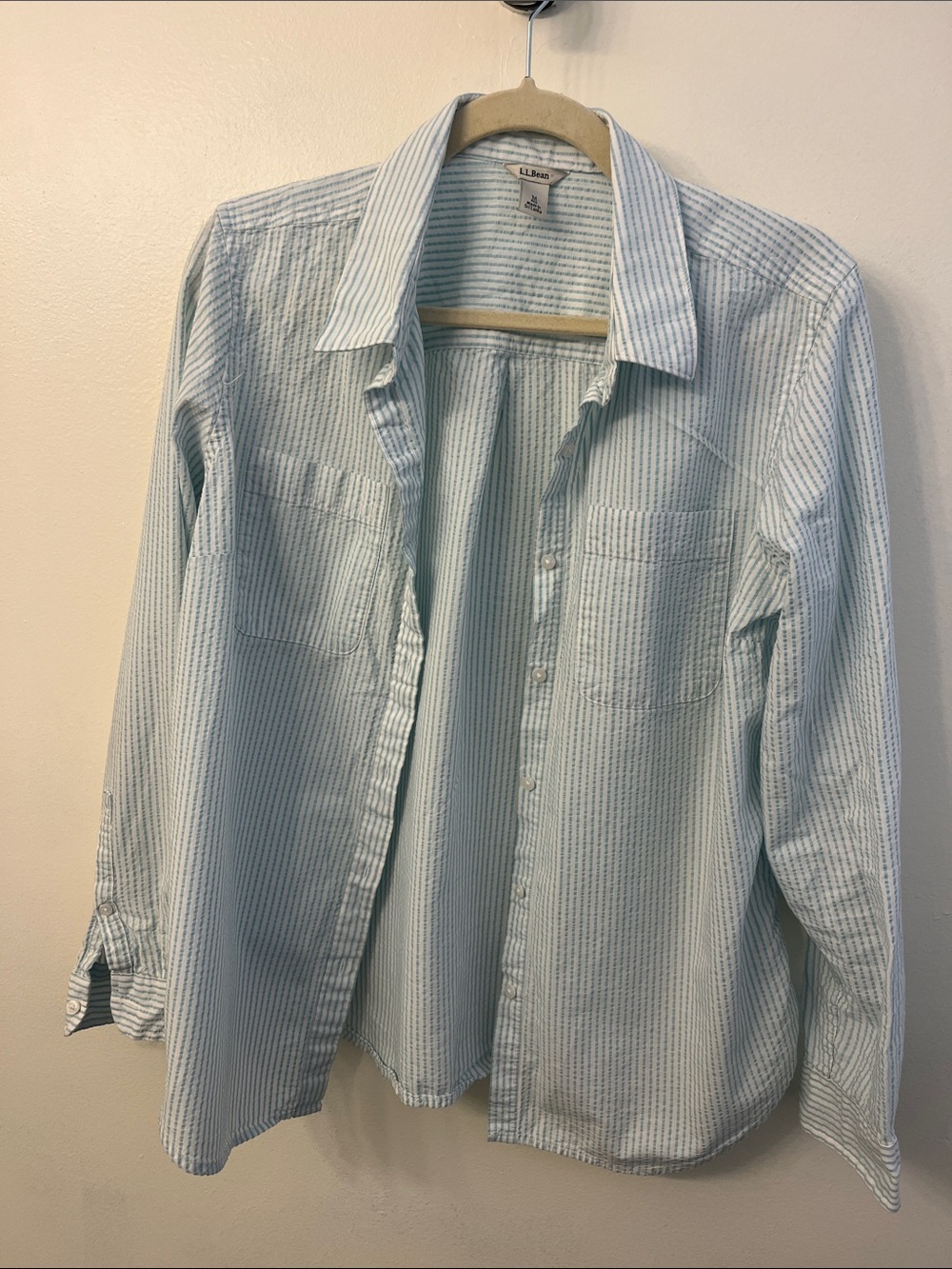 L.L Bean Seersucker Button Down